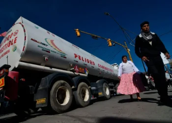 Bloqueo del transprote pesado en la ciudad de El Alto. Foto: APG