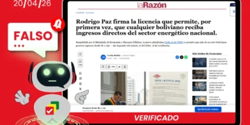 Página falsa usa el logo de La Razón para estafa digital. Imagen: Bolivia Verifica