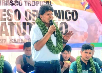 El expresidente Evo Morales en un acto en el Trópico de Cochabamba.
Foto: Evo Morales