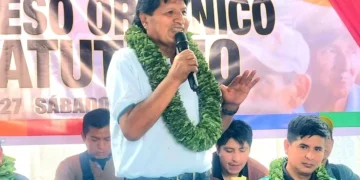 El expresidente Evo Morales en un acto en el Trópico de Cochabamba.
Foto: Evo Morales