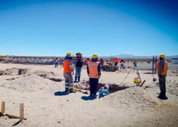 Los trabajos que se realizan en el Aeropuerto Joya Andina. Foto: Ministerio de Obras Públicas