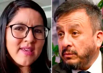 La diputada de Libre Lissa Claros (izq.) y el ministro Medinaceli. Foto: Producción La Razón