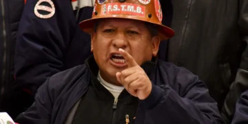 el secretario ejecutivo de la Confederación Sindical de Trabajadores Mineros de Bolivia Andrés Palle. Foto: APG
