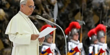 El papa León XIV en un acto en el Vaticano/Vatican Media
