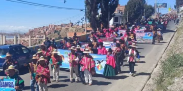 Conamaq marcha en La Paz. Foto: RRSS