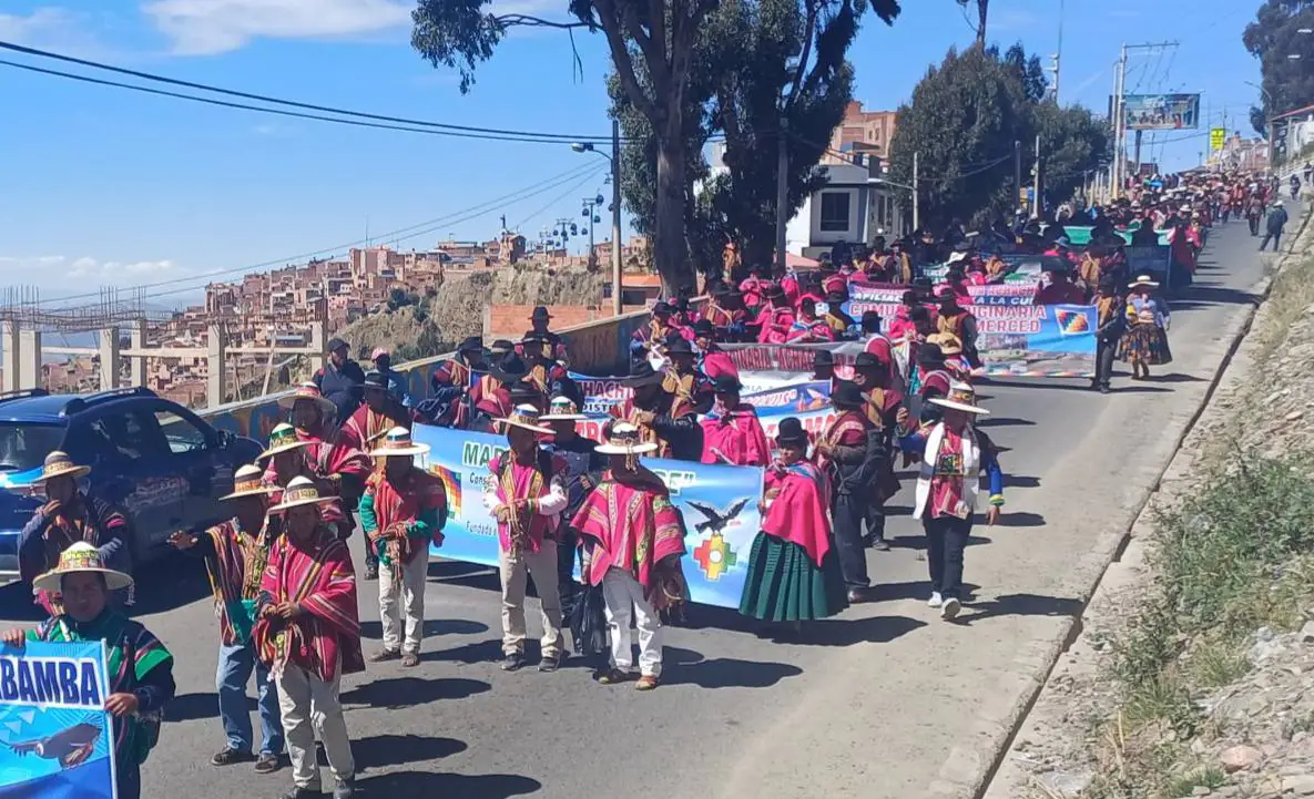 Conamaq marcha en La Paz. Foto: RRSS