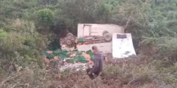 Pobladores ayudaron a sacar las cestas con carne de pollo/RRSS