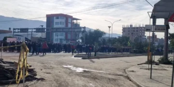 Bloqueos en Huayllani. Foto: RRSS