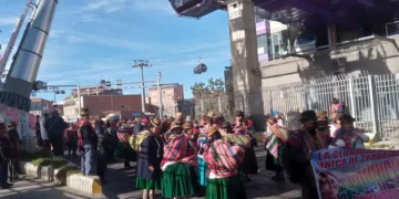 Campesinos se concentran en El Alto. Foto: RRSS
