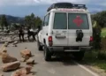 Bloqueadores impiden el paso de ambulancias. Foto referencial RRSS