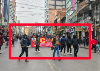 Movilizados en marchas. Foto: Comando Departamental de La Paz