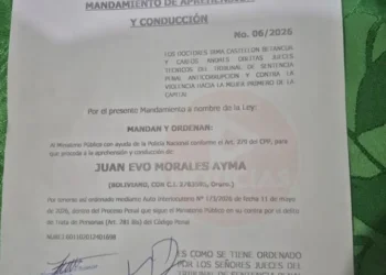 El mandamiento de aprehensión que fue emitido hoy/Fiscalía de Tarija