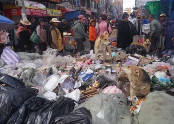 La basura acumulada en una calle de El Alto. FOTO: APG