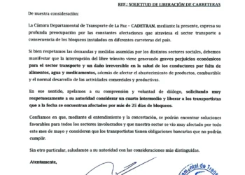 Carta enviada al dirigente de la Federación.