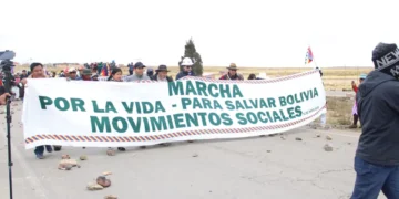 La denominada Marcha por la vida, en la que participan organzizaciones afines al expresidente Evo Morales.
Foto: APG