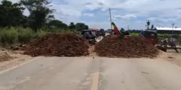 Bloqueo en San Julián.
Foto: Red Uno