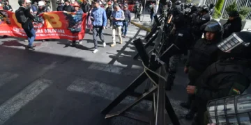 Marcha en la sede de Gobierno. Foto: APG