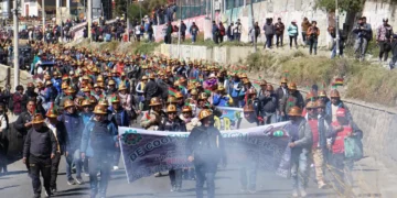 Movilizaciones en el centro de La Paz Foto: APG
