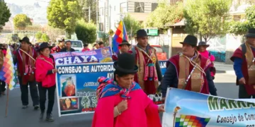 Marcha de ayllus y markas de Conamaq 
Foto APG