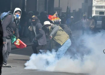Conflictos en el centro de la sede de Gobierno. Foto: APG