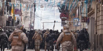 Disturbios en el centro de La Paz. Foto: APG