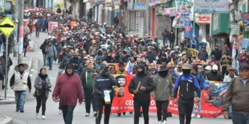 Marchas en la sede de Gobierno. Foto: APG