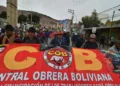 La COB marcha en la sede de Gobierno. Foto: APG