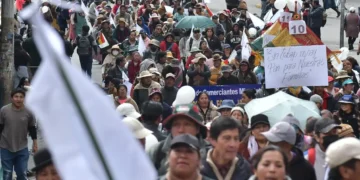 Marcha de gremiales en La Paz. Foto: APG