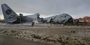 Aeronave siniestrada en El Alto. Foto: ABI