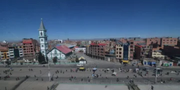 El paro del transporte paralizó a El Alto. FOTO: APG