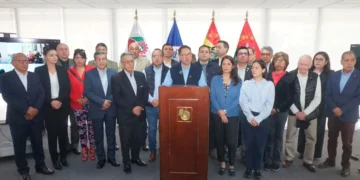 Conferencia de prensa de los industriales. Foto: CNI
