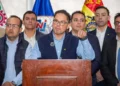 Representantes de los industriales en rueda de prensa informativa. Foto: CNI