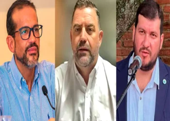 (De izq. a der.) Camacho, Frerking y Cochamanidis. Foto: Producción La Razón
