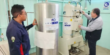 La UMSA comenzó con la producción de oxígeno medicinal. FOTO: UMSA