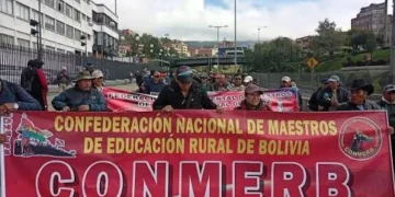 Marcha de los maestros rurales. FOTO: RRSS