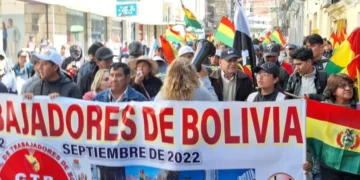 Marcha contra bloqueos de la COB 
Foto Visión 360