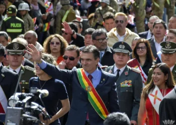 El presidente Paz en Sucre en los actos cívicos. Foto: Gobierno Autónomo Municipal de Sucre