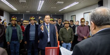 La posesión de Ergueta como nueva autoridad. Foto: Ministerio de Minería