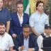 Conferencia de prensa de autoridades. FOTO: Unitel