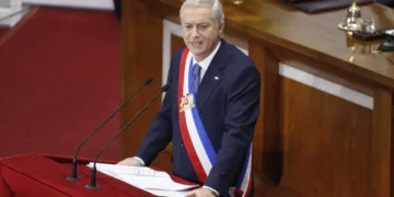 Kast durante su mensaje/AFP