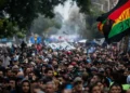 Despedida masiva al Indio Solari/AFP