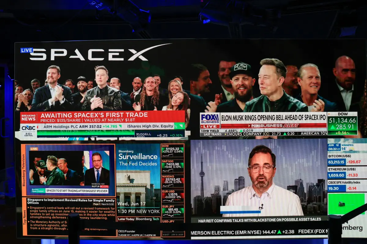 SpaceX, la empresa de Elon Musk, comienza a cotizar en la bolsa Nasdaq/AFP