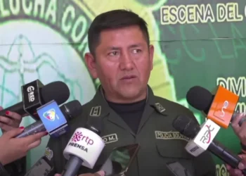 El jefe de la División Homicidios de la Fuerza Especial de Lucha Contra el Crimen (FELCC) de El Alto, coronel René Tambo. Foto: Captura.