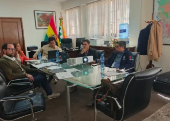 La reunión de autoridades para tratar exportaciones. Foto: Viceministerio de Desarrollo Agropecuario