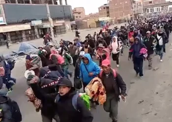 Ingresan movilizados a La Paz. Foto: Captura