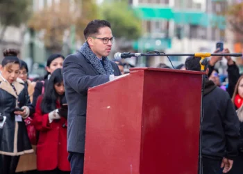 Gonzalo Morales durante el acto en La Paz. Foto: CNI