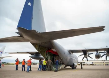 La aeronave chilena arribó al país con ayuda humanitaria. FOTO: Cancillería