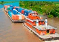 Transporte carga fluvial. Foto: A&B